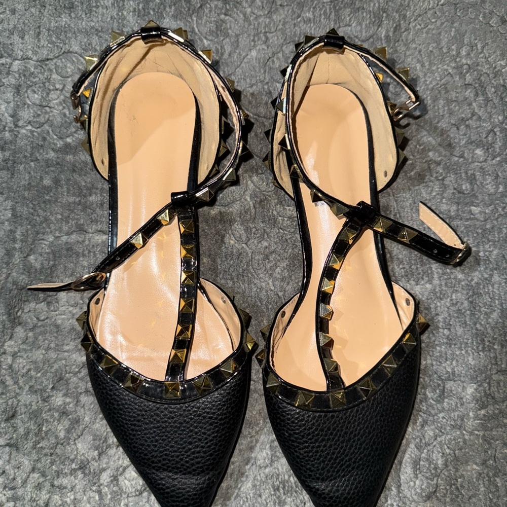 Black Studded Women's Heels